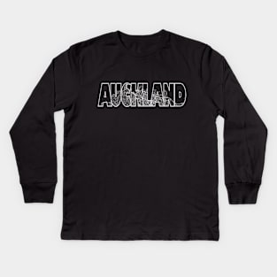 Auckland Street Map Kids Long Sleeve T-Shirt